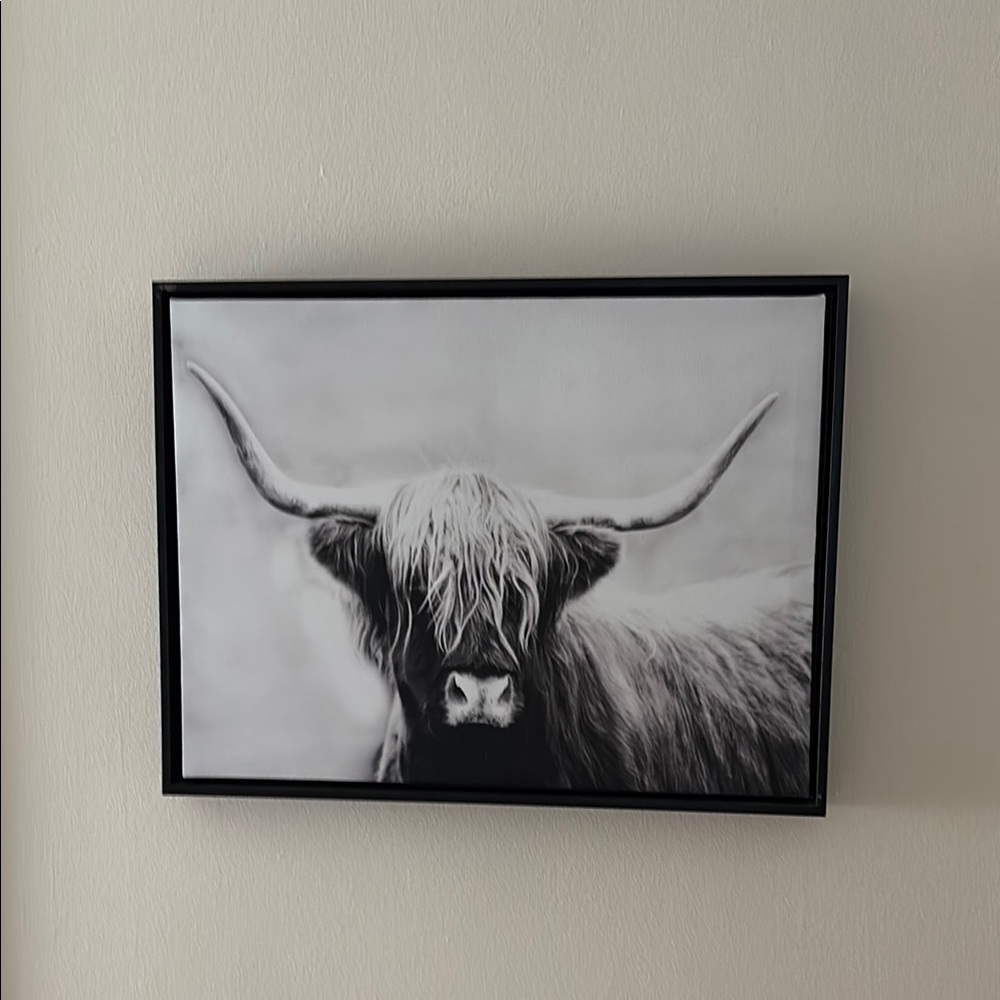 Hobby Lobby Monochrome Highland Cow Art